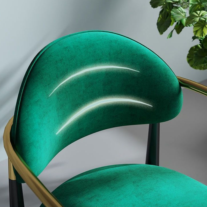 Restaurant Contemporary Upholstered Arm Chair Matte Finish Open Back Dining Chair Clearhalo ' kitchen&dining_furn' 'Dining Chairs' 'Dining Tables & Seating' 'dining_chair' 'furn' 'furn_dining_chair' 'Furniture' 'furniture_dining_chair' 'Kitchen & Dining Furniture' 'kitchen' 4413856