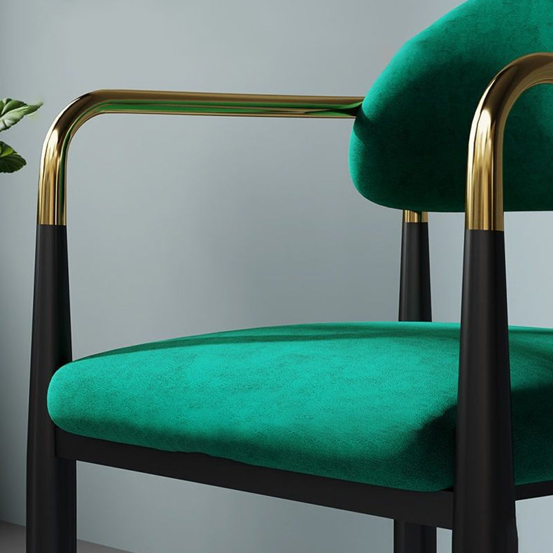 Restaurant Contemporary Upholstered Arm Chair Matte Finish Open Back Dining Chair Clearhalo ' kitchen&dining_furn' 'Dining Chairs' 'Dining Tables & Seating' 'dining_chair' 'furn' 'furn_dining_chair' 'Furniture' 'furniture_dining_chair' 'Kitchen & Dining Furniture' 'kitchen' 4413858