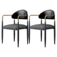 Restaurant Contemporary Upholstered Arm Chair Matte Finish Open Back Dining Chair Black-Gray 2 Piece Set Clearhalo ' kitchen&dining_furn' 'Dining Chairs' 'Dining Tables & Seating' 'dining_chair' 'furn' 'furn_dining_chair' 'Furniture' 'furniture_dining_chair' 'Kitchen & Dining Furniture' 'kitchen' 4413859