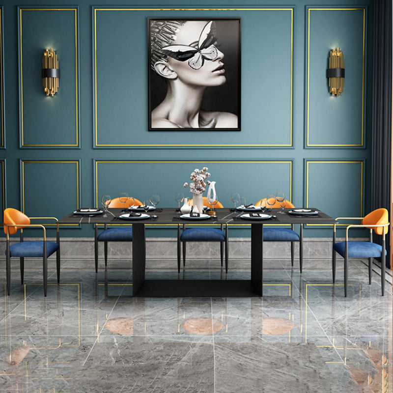 Restaurant Contemporary Upholstered Arm Chair Matte Finish Open Back Dining Chair Clearhalo ' kitchen&dining_furn' 'Dining Chairs' 'Dining Tables & Seating' 'dining_chair' 'furn' 'furn_dining_chair' 'Furniture' 'furniture_dining_chair' 'Kitchen & Dining Furniture' 'kitchen' 4413862