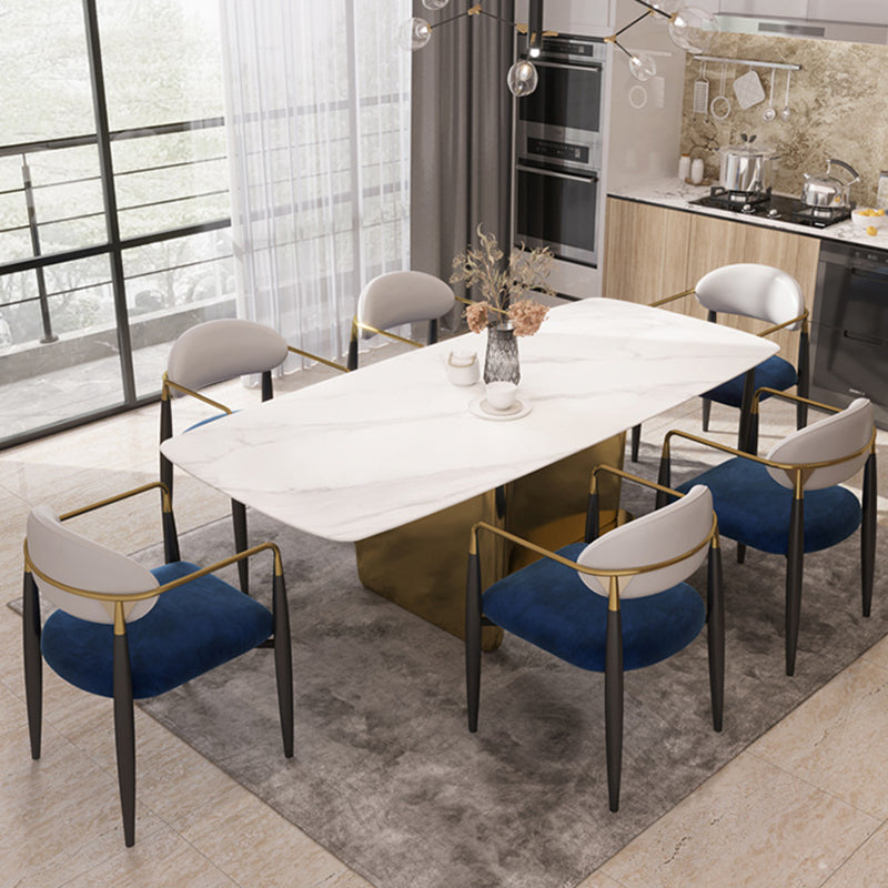 Restaurant Contemporary Upholstered Arm Chair Matte Finish Open Back Dining Chair Clearhalo ' kitchen&dining_furn' 'Dining Chairs' 'Dining Tables & Seating' 'dining_chair' 'furn' 'furn_dining_chair' 'Furniture' 'furniture_dining_chair' 'Kitchen & Dining Furniture' 'kitchen' 4413867