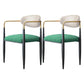 Restaurant Contemporary Upholstered Arm Chair Matte Finish Open Back Dining Chair White-Green 2 Piece Set Clearhalo ' kitchen&dining_furn' 'Dining Chairs' 'Dining Tables & Seating' 'dining_chair' 'furn' 'furn_dining_chair' 'Furniture' 'furniture_dining_chair' 'Kitchen & Dining Furniture' 'kitchen' 4413870