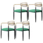 Restaurant Contemporary Upholstered Arm Chair Matte Finish Open Back Dining Chair White-Green 4 Piece Set Clearhalo ' kitchen&dining_furn' 'Dining Chairs' 'Dining Tables & Seating' 'dining_chair' 'furn' 'furn_dining_chair' 'Furniture' 'furniture_dining_chair' 'Kitchen & Dining Furniture' 'kitchen' 4413871