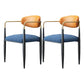 Restaurant Contemporary Upholstered Arm Chair Matte Finish Open Back Dining Chair Blue-Orange 2 Piece Set Clearhalo ' kitchen&dining_furn' 'Dining Chairs' 'Dining Tables & Seating' 'dining_chair' 'furn' 'furn_dining_chair' 'Furniture' 'furniture_dining_chair' 'Kitchen & Dining Furniture' 'kitchen' 4413873