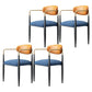 Restaurant Contemporary Upholstered Arm Chair Matte Finish Open Back Dining Chair Blue-Orange 4 Piece Set Clearhalo ' kitchen&dining_furn' 'Dining Chairs' 'Dining Tables & Seating' 'dining_chair' 'furn' 'furn_dining_chair' 'Furniture' 'furniture_dining_chair' 'Kitchen & Dining Furniture' 'kitchen' 4413874