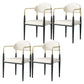Restaurant Contemporary Upholstered Arm Chair Matte Finish Open Back Dining Chair White 4 Piece Set Clearhalo ' kitchen&dining_furn' 'Dining Chairs' 'Dining Tables & Seating' 'dining_chair' 'furn' 'furn_dining_chair' 'Furniture' 'furniture_dining_chair' 'Kitchen & Dining Furniture' 'kitchen' 4413883