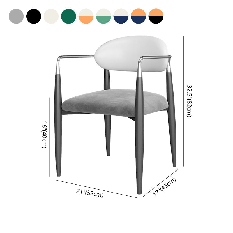 Restaurant Contemporary Upholstered Arm Chair Matte Finish Open Back Dining Chair Clearhalo ' kitchen&dining_furn' 'Dining Chairs' 'Dining Tables & Seating' 'dining_chair' 'furn' 'furn_dining_chair' 'Furniture' 'furniture_dining_chair' 'Kitchen & Dining Furniture' 'kitchen' 4413884