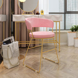 Nordic Glam Dining Chairs Armless Windsor Back Side Chairs for Kitchen with Metal Legs Clearhalo ' kitchen&dining_furn' 'Dining Chairs' 'Dining Tables & Seating' 'dining_chair' 'furn' 'furn_dining_chair' 'Furniture' 'furniture_dining_chair' 'Kitchen & Dining Furniture' 'kitchen' 4413885