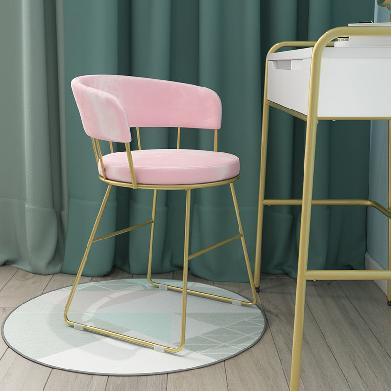 Nordic Glam Dining Chairs Armless Windsor Back Side Chairs for Kitchen with Metal Legs Clearhalo ' kitchen&dining_furn' 'Dining Chairs' 'Dining Tables & Seating' 'dining_chair' 'furn' 'furn_dining_chair' 'Furniture' 'furniture_dining_chair' 'Kitchen & Dining Furniture' 'kitchen' 4413891