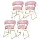 Nordic Glam Dining Chairs Armless Windsor Back Side Chairs for Kitchen with Metal Legs Pink 4 Piece Set Clearhalo ' kitchen&dining_furn' 'Dining Chairs' 'Dining Tables & Seating' 'dining_chair' 'furn' 'furn_dining_chair' 'Furniture' 'furniture_dining_chair' 'Kitchen & Dining Furniture' 'kitchen' 4413895