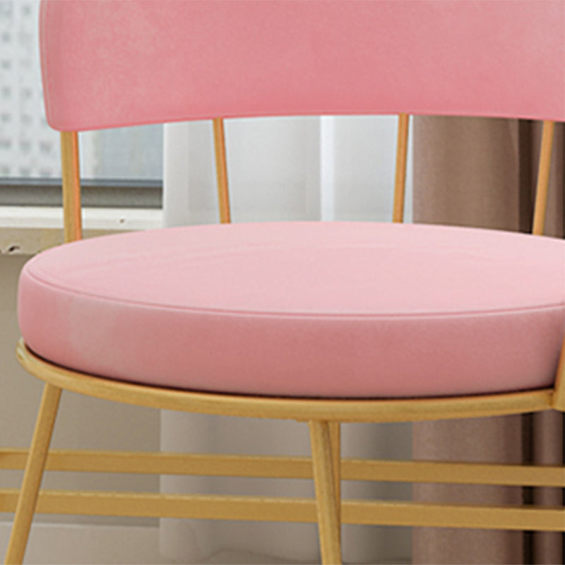 Nordic Glam Dining Chairs Armless Windsor Back Side Chairs for Kitchen with Metal Legs Clearhalo ' kitchen&dining_furn' 'Dining Chairs' 'Dining Tables & Seating' 'dining_chair' 'furn' 'furn_dining_chair' 'Furniture' 'furniture_dining_chair' 'Kitchen & Dining Furniture' 'kitchen' 4413896