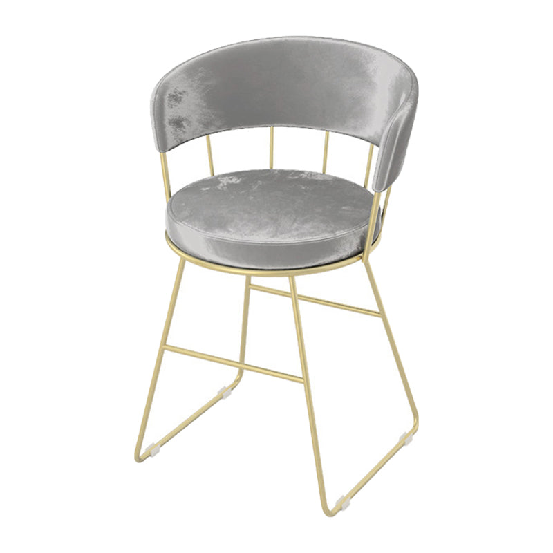 Nordic Glam Dining Chairs Armless Windsor Back Side Chairs for Kitchen with Metal Legs Grey 1 Piece Clearhalo ' kitchen&dining_furn' 'Dining Chairs' 'Dining Tables & Seating' 'dining_chair' 'furn' 'furn_dining_chair' 'Furniture' 'furniture_dining_chair' 'Kitchen & Dining Furniture' 'kitchen' 4413897