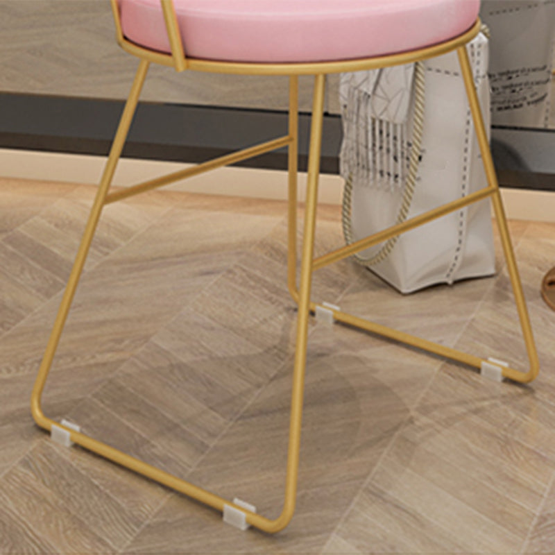 Nordic Glam Dining Chairs Armless Windsor Back Side Chairs for Kitchen with Metal Legs Clearhalo ' kitchen&dining_furn' 'Dining Chairs' 'Dining Tables & Seating' 'dining_chair' 'furn' 'furn_dining_chair' 'Furniture' 'furniture_dining_chair' 'Kitchen & Dining Furniture' 'kitchen' 4413900