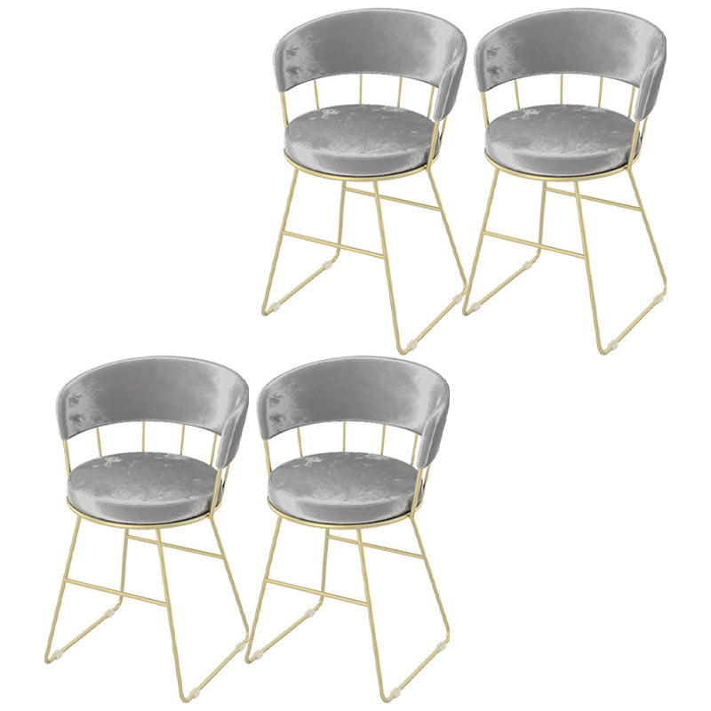 Nordic Glam Dining Chairs Armless Windsor Back Side Chairs for Kitchen with Metal Legs Grey 4 Piece Set Clearhalo ' kitchen&dining_furn' 'Dining Chairs' 'Dining Tables & Seating' 'dining_chair' 'furn' 'furn_dining_chair' 'Furniture' 'furniture_dining_chair' 'Kitchen & Dining Furniture' 'kitchen' 4413901
