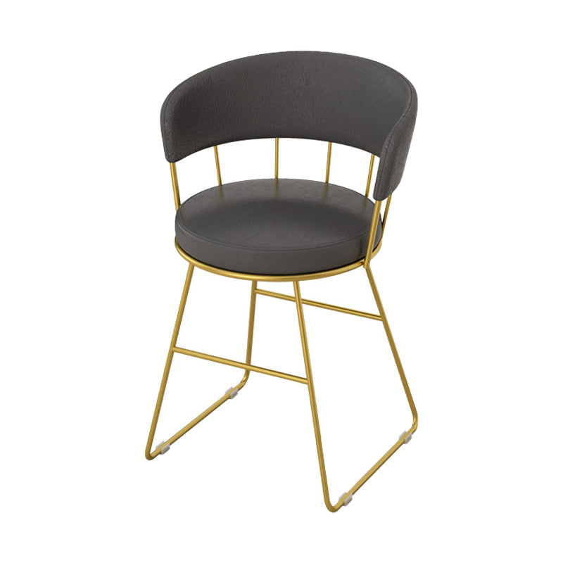 Nordic Glam Dining Chairs Armless Windsor Back Side Chairs for Kitchen with Metal Legs Black 1 Piece Clearhalo ' kitchen&dining_furn' 'Dining Chairs' 'Dining Tables & Seating' 'dining_chair' 'furn' 'furn_dining_chair' 'Furniture' 'furniture_dining_chair' 'Kitchen & Dining Furniture' 'kitchen' 4413903