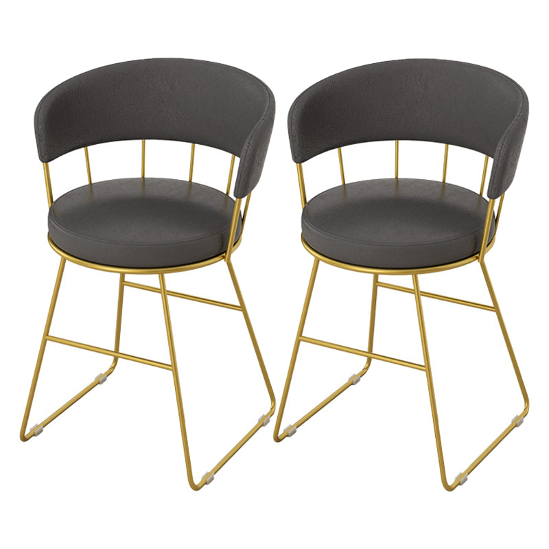 Nordic Glam Dining Chairs Armless Windsor Back Side Chairs for Kitchen with Metal Legs Black 2 Piece Set Clearhalo ' kitchen&dining_furn' 'Dining Chairs' 'Dining Tables & Seating' 'dining_chair' 'furn' 'furn_dining_chair' 'Furniture' 'furniture_dining_chair' 'Kitchen & Dining Furniture' 'kitchen' 4413904