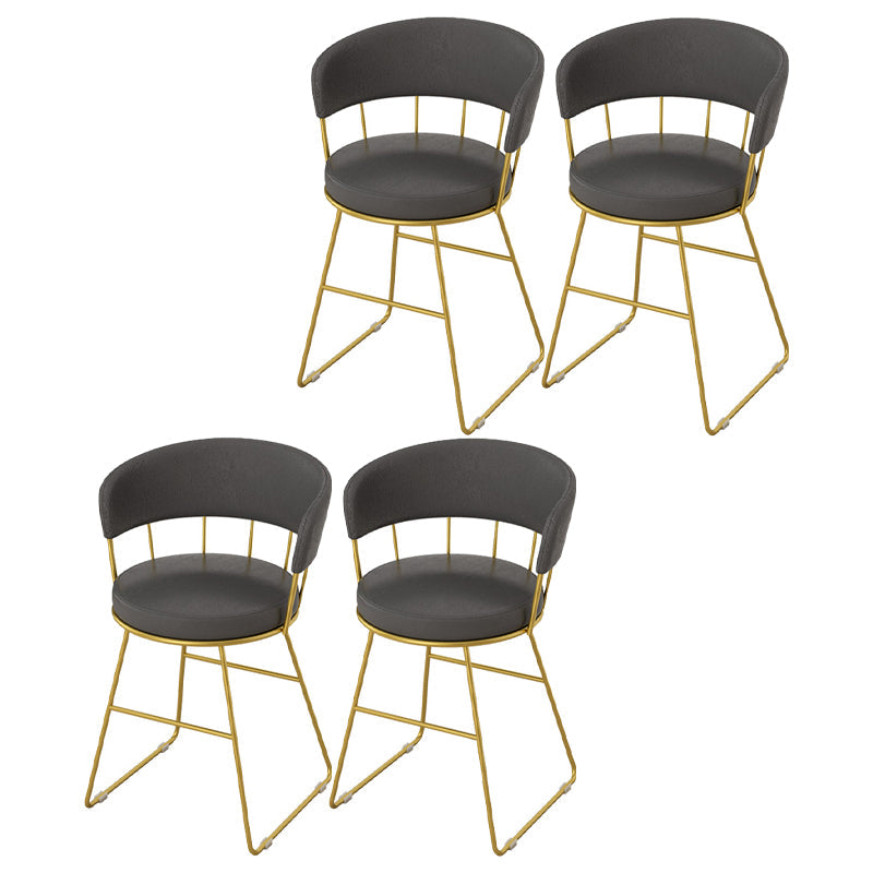 Nordic Glam Dining Chairs Armless Windsor Back Side Chairs for Kitchen with Metal Legs Black 4 Piece Set Clearhalo ' kitchen&dining_furn' 'Dining Chairs' 'Dining Tables & Seating' 'dining_chair' 'furn' 'furn_dining_chair' 'Furniture' 'furniture_dining_chair' 'Kitchen & Dining Furniture' 'kitchen' 4413905