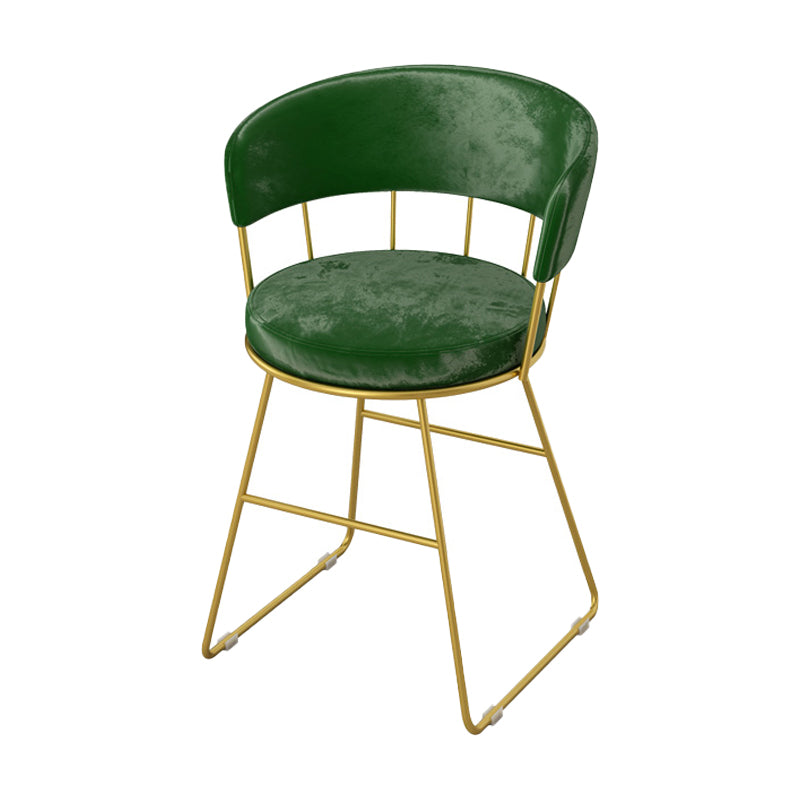 Nordic Glam Dining Chairs Armless Windsor Back Side Chairs for Kitchen with Metal Legs Green 1 Piece Clearhalo ' kitchen&dining_furn' 'Dining Chairs' 'Dining Tables & Seating' 'dining_chair' 'furn' 'furn_dining_chair' 'Furniture' 'furniture_dining_chair' 'Kitchen & Dining Furniture' 'kitchen' 4413906