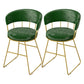 Nordic Glam Dining Chairs Armless Windsor Back Side Chairs for Kitchen with Metal Legs Green 2 Piece Set Clearhalo ' kitchen&dining_furn' 'Dining Chairs' 'Dining Tables & Seating' 'dining_chair' 'furn' 'furn_dining_chair' 'Furniture' 'furniture_dining_chair' 'Kitchen & Dining Furniture' 'kitchen' 4413907