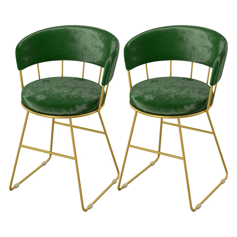 Nordic Glam Dining Chairs Armless Windsor Back Side Chairs for Kitchen with Metal Legs Green 2 Piece Set Clearhalo ' kitchen&dining_furn' 'Dining Chairs' 'Dining Tables & Seating' 'dining_chair' 'furn' 'furn_dining_chair' 'Furniture' 'furniture_dining_chair' 'Kitchen & Dining Furniture' 'kitchen' 4413907