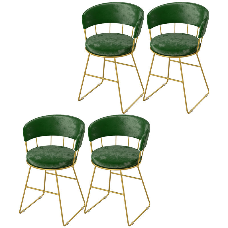 Nordic Glam Dining Chairs Armless Windsor Back Side Chairs for Kitchen with Metal Legs Green 4 Piece Set Clearhalo ' kitchen&dining_furn' 'Dining Chairs' 'Dining Tables & Seating' 'dining_chair' 'furn' 'furn_dining_chair' 'Furniture' 'furniture_dining_chair' 'Kitchen & Dining Furniture' 'kitchen' 4413908