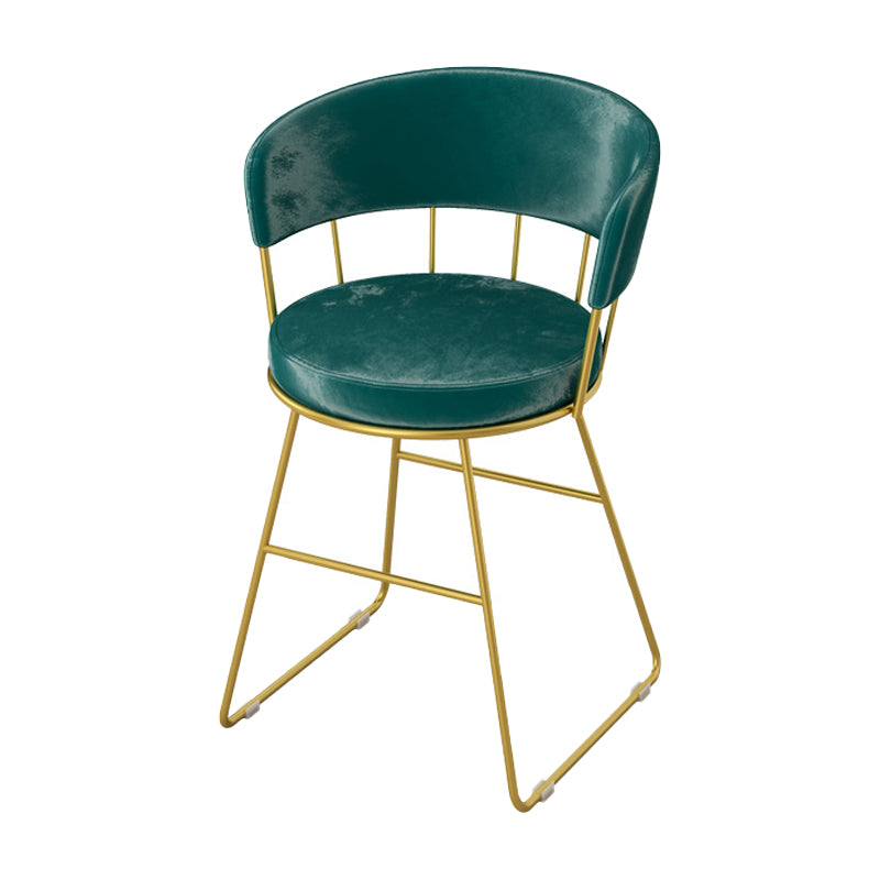 Nordic Glam Dining Chairs Armless Windsor Back Side Chairs for Kitchen with Metal Legs Peacock Blue 1 Piece Clearhalo ' kitchen&dining_furn' 'Dining Chairs' 'Dining Tables & Seating' 'dining_chair' 'furn' 'furn_dining_chair' 'Furniture' 'furniture_dining_chair' 'Kitchen & Dining Furniture' 'kitchen' 4413909