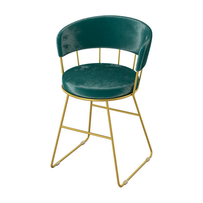 Nordic Glam Dining Chairs Armless Windsor Back Side Chairs for Kitchen with Metal Legs Peacock Blue 1 Piece Clearhalo ' kitchen&dining_furn' 'Dining Chairs' 'Dining Tables & Seating' 'dining_chair' 'furn' 'furn_dining_chair' 'Furniture' 'furniture_dining_chair' 'Kitchen & Dining Furniture' 'kitchen' 4413909