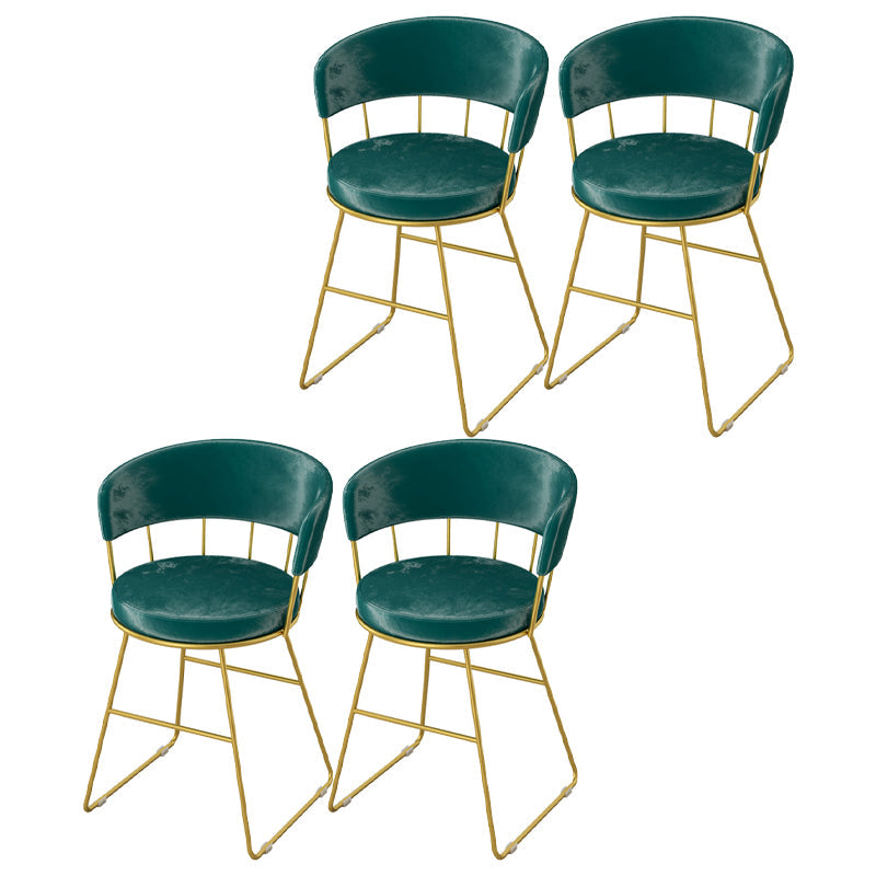 Nordic Glam Dining Chairs Armless Windsor Back Side Chairs for Kitchen with Metal Legs Peacock Blue 4 Piece Set Clearhalo ' kitchen&dining_furn' 'Dining Chairs' 'Dining Tables & Seating' 'dining_chair' 'furn' 'furn_dining_chair' 'Furniture' 'furniture_dining_chair' 'Kitchen & Dining Furniture' 'kitchen' 4413911