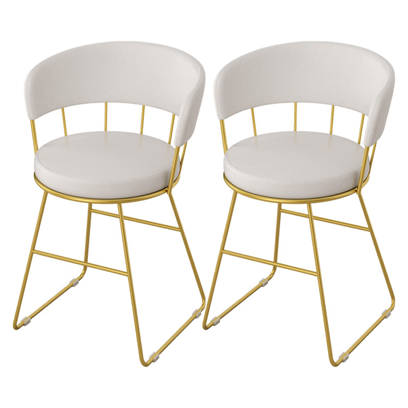 Nordic Glam Dining Chairs Armless Windsor Back Side Chairs for Kitchen with Metal Legs White 2 Piece Set Clearhalo ' kitchen&dining_furn' 'Dining Chairs' 'Dining Tables & Seating' 'dining_chair' 'furn' 'furn_dining_chair' 'Furniture' 'furniture_dining_chair' 'Kitchen & Dining Furniture' 'kitchen' 4413913