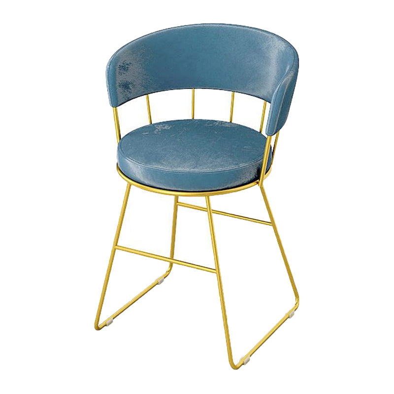 Nordic Glam Dining Chairs Armless Windsor Back Side Chairs for Kitchen with Metal Legs Blue 1 Piece Clearhalo ' kitchen&dining_furn' 'Dining Chairs' 'Dining Tables & Seating' 'dining_chair' 'furn' 'furn_dining_chair' 'Furniture' 'furniture_dining_chair' 'Kitchen & Dining Furniture' 'kitchen' 4413915