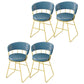 Nordic Glam Dining Chairs Armless Windsor Back Side Chairs for Kitchen with Metal Legs Blue 4 Piece Set Clearhalo ' kitchen&dining_furn' 'Dining Chairs' 'Dining Tables & Seating' 'dining_chair' 'furn' 'furn_dining_chair' 'Furniture' 'furniture_dining_chair' 'Kitchen & Dining Furniture' 'kitchen' 4413917