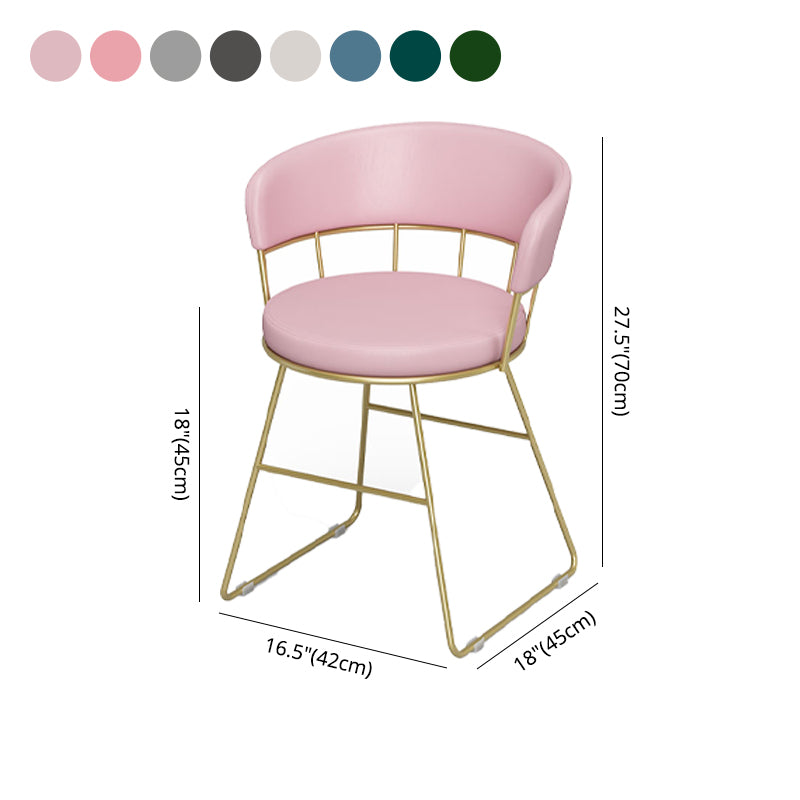 Nordic Glam Dining Chairs Armless Windsor Back Side Chairs for Kitchen with Metal Legs Clearhalo ' kitchen&dining_furn' 'Dining Chairs' 'Dining Tables & Seating' 'dining_chair' 'furn' 'furn_dining_chair' 'Furniture' 'furniture_dining_chair' 'Kitchen & Dining Furniture' 'kitchen' 4413918