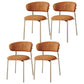 Restaurant Scandinavian Upholstered Side Chair Matte Finish Open Back Dining Chair Orange 4 Piece Set Brass Gold Clearhalo ' kitchen&dining_furn' 'Dining Chairs' 'Dining Tables & Seating' 'dining_chair' 'furn' 'furn_dining_chair' 'Furniture' 'furniture_dining_chair' 'Kitchen & Dining Furniture' 'kitchen' 4413920