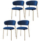 Restaurant Scandinavian Upholstered Side Chair Matte Finish Open Back Dining Chair Royal Blue 4 Piece Set Brass Gold Clearhalo ' kitchen&dining_furn' 'Dining Chairs' 'Dining Tables & Seating' 'dining_chair' 'furn' 'furn_dining_chair' 'Furniture' 'furniture_dining_chair' 'Kitchen & Dining Furniture' 'kitchen' 4413923