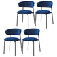 Restaurant Scandinavian Upholstered Side Chair Matte Finish Open Back Dining Chair Royal Blue 4 Piece Set Black Clearhalo ' kitchen&dining_furn' 'Dining Chairs' 'Dining Tables & Seating' 'dining_chair' 'furn' 'furn_dining_chair' 'Furniture' 'furniture_dining_chair' 'Kitchen & Dining Furniture' 'kitchen' 4413925