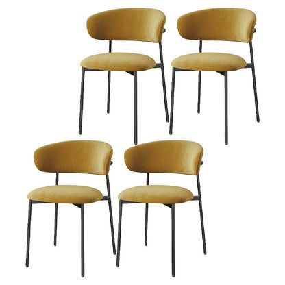 Restaurant Scandinavian Upholstered Side Chair Matte Finish Open Back Dining Chair Ginger 4 Piece Set Black Clearhalo ' kitchen&dining_furn' 'Dining Chairs' 'Dining Tables & Seating' 'dining_chair' 'furn' 'furn_dining_chair' 'Furniture' 'furniture_dining_chair' 'Kitchen & Dining Furniture' 'kitchen' 4413929