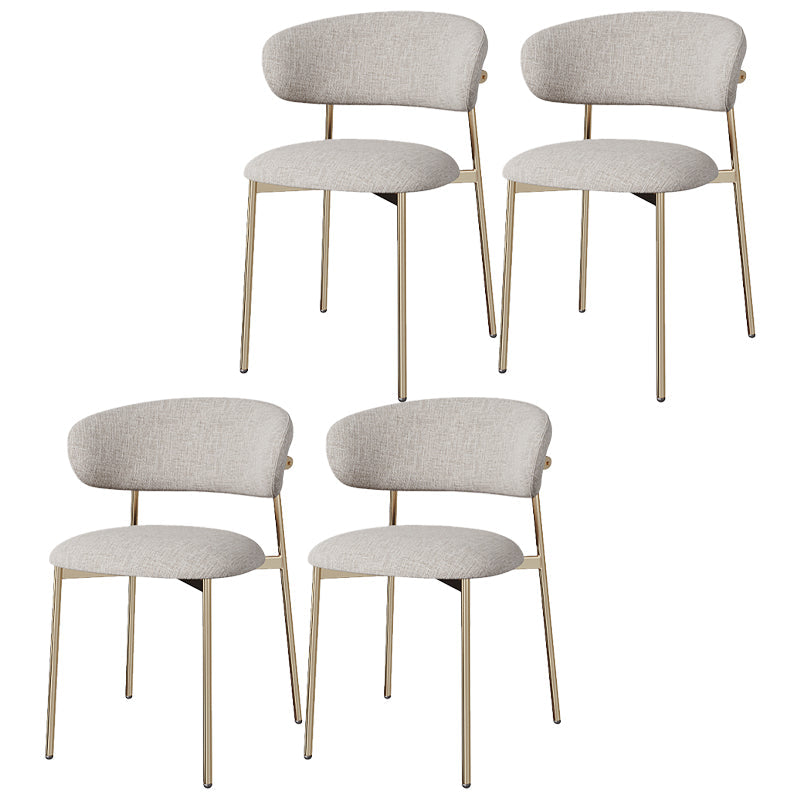 Restaurant Scandinavian Upholstered Side Chair Matte Finish Open Back Dining Chair Grey 4 Piece Set Brass Gold Clearhalo ' kitchen&dining_furn' 'Dining Chairs' 'Dining Tables & Seating' 'dining_chair' 'furn' 'furn_dining_chair' 'Furniture' 'furniture_dining_chair' 'Kitchen & Dining Furniture' 'kitchen' 4413932