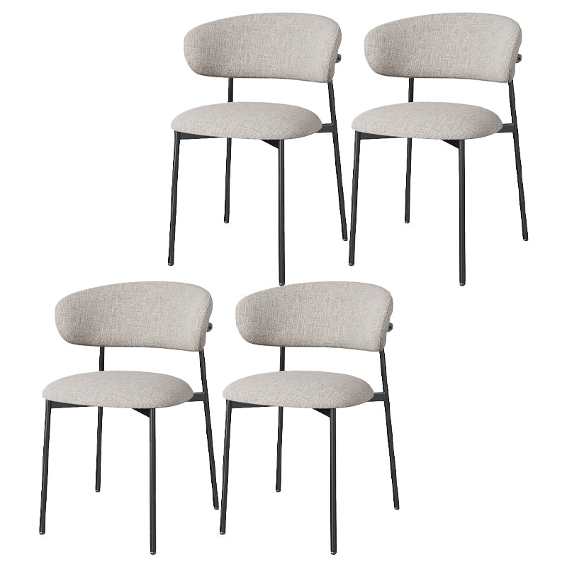 Restaurant Scandinavian Upholstered Side Chair Matte Finish Open Back Dining Chair Grey 4 Piece Set Black Clearhalo ' kitchen&dining_furn' 'Dining Chairs' 'Dining Tables & Seating' 'dining_chair' 'furn' 'furn_dining_chair' 'Furniture' 'furniture_dining_chair' 'Kitchen & Dining Furniture' 'kitchen' 4413933