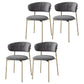 Restaurant Scandinavian Upholstered Side Chair Matte Finish Open Back Dining Chair Dark Gray 4 Piece Set Brass Gold Clearhalo ' kitchen&dining_furn' 'Dining Chairs' 'Dining Tables & Seating' 'dining_chair' 'furn' 'furn_dining_chair' 'Furniture' 'furniture_dining_chair' 'Kitchen & Dining Furniture' 'kitchen' 4413936