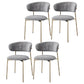 Restaurant Scandinavian Upholstered Side Chair Matte Finish Open Back Dining Chair Light Gray 4 Piece Set Brass Gold Clearhalo ' kitchen&dining_furn' 'Dining Chairs' 'Dining Tables & Seating' 'dining_chair' 'furn' 'furn_dining_chair' 'Furniture' 'furniture_dining_chair' 'Kitchen & Dining Furniture' 'kitchen' 4413938