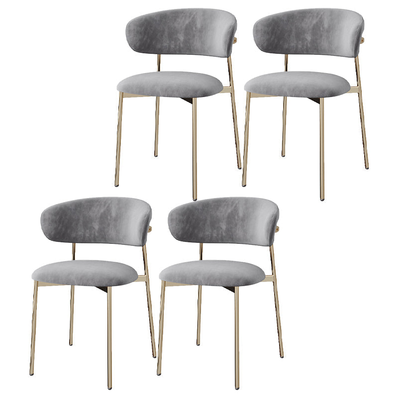 Restaurant Scandinavian Upholstered Side Chair Matte Finish Open Back Dining Chair Light Gray 4 Piece Set Brass Gold Clearhalo ' kitchen&dining_furn' 'Dining Chairs' 'Dining Tables & Seating' 'dining_chair' 'furn' 'furn_dining_chair' 'Furniture' 'furniture_dining_chair' 'Kitchen & Dining Furniture' 'kitchen' 4413938