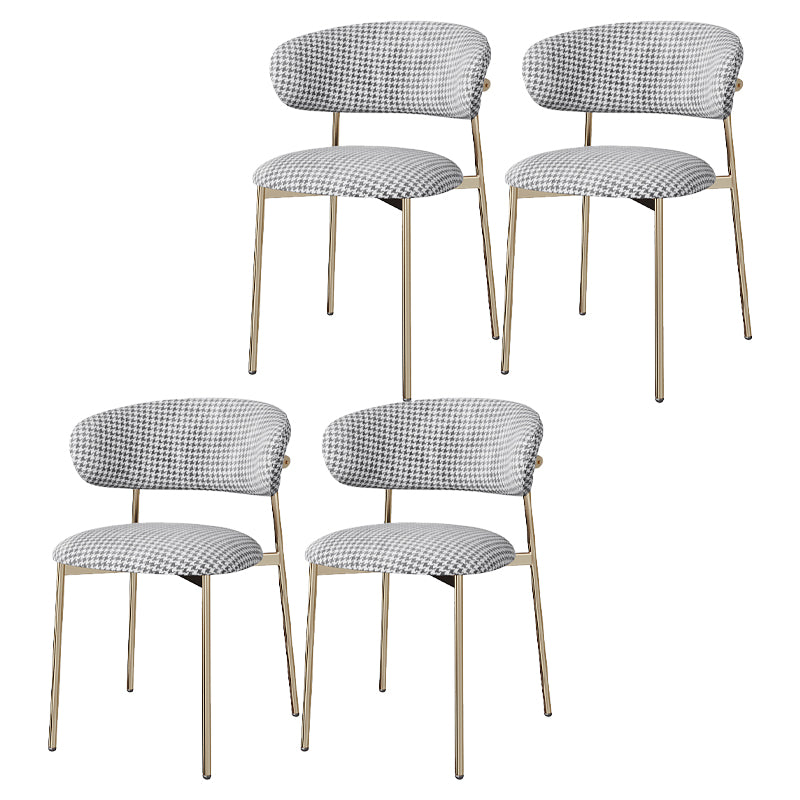 Restaurant Scandinavian Upholstered Side Chair Matte Finish Open Back Dining Chair Black White 4 Piece Set Brass Gold Clearhalo ' kitchen&dining_furn' 'Dining Chairs' 'Dining Tables & Seating' 'dining_chair' 'furn' 'furn_dining_chair' 'Furniture' 'furniture_dining_chair' 'Kitchen & Dining Furniture' 'kitchen' 4413940