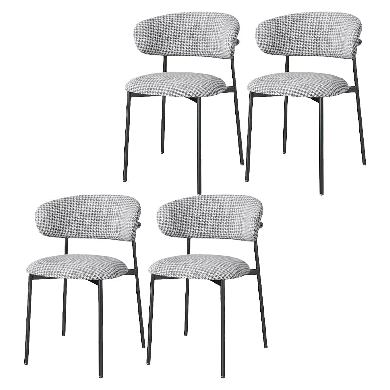 Restaurant Scandinavian Upholstered Side Chair Matte Finish Open Back Dining Chair Black White 4 Piece Set Black Clearhalo ' kitchen&dining_furn' 'Dining Chairs' 'Dining Tables & Seating' 'dining_chair' 'furn' 'furn_dining_chair' 'Furniture' 'furniture_dining_chair' 'Kitchen & Dining Furniture' 'kitchen' 4413941