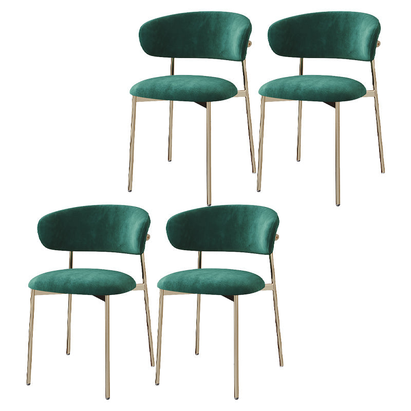 Restaurant Scandinavian Upholstered Side Chair Matte Finish Open Back Dining Chair Blackish Green 4 Piece Set Brass Gold Clearhalo ' kitchen&dining_furn' 'Dining Chairs' 'Dining Tables & Seating' 'dining_chair' 'furn' 'furn_dining_chair' 'Furniture' 'furniture_dining_chair' 'Kitchen & Dining Furniture' 'kitchen' 4413942