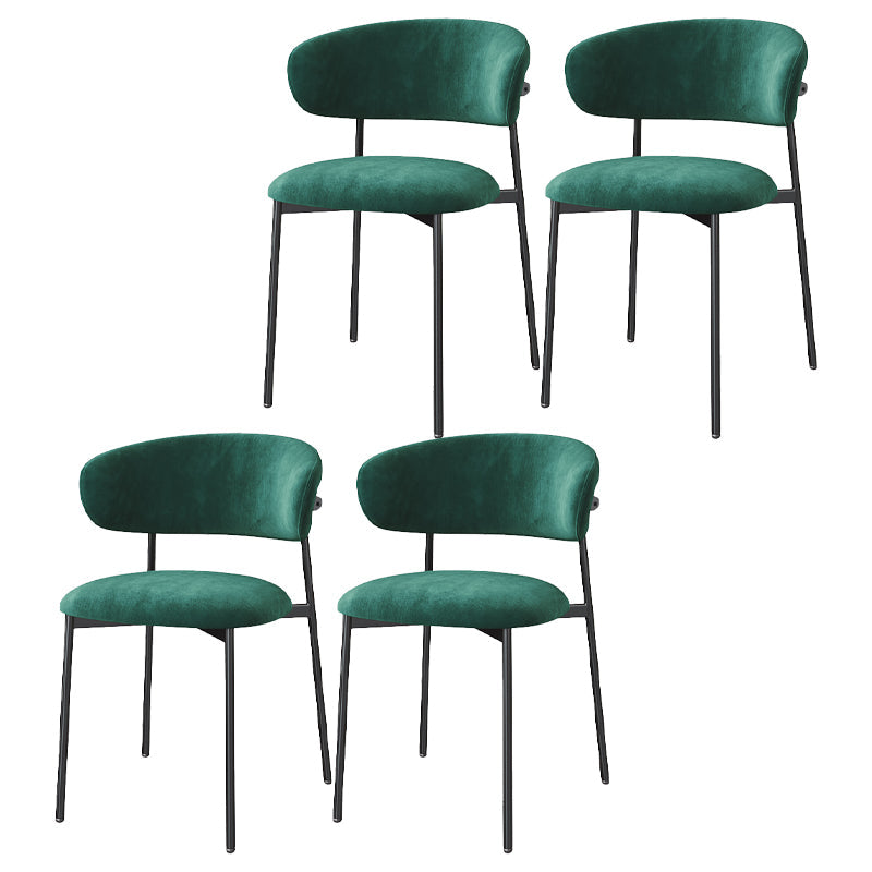 Restaurant Scandinavian Upholstered Side Chair Matte Finish Open Back Dining Chair Blackish Green 4 Piece Set Black Clearhalo ' kitchen&dining_furn' 'Dining Chairs' 'Dining Tables & Seating' 'dining_chair' 'furn' 'furn_dining_chair' 'Furniture' 'furniture_dining_chair' 'Kitchen & Dining Furniture' 'kitchen' 4413943