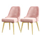 Nordic Style Dining Chair Kitchen Armless Chair with Metal Legs Pink 2 Piece Set Brass Gold Clearhalo ' kitchen&dining_furn' 'Dining Chairs' 'Dining Tables & Seating' 'dining_chair' 'furn' 'furn_dining_chair' 'Furniture' 'furniture_dining_chair' 'Kitchen & Dining Furniture' 'kitchen' 4413948