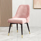 Nordic Style Dining Chair Kitchen Armless Chair with Metal Legs Pink 1 Piece Black Gold Clearhalo ' kitchen&dining_furn' 'Dining Chairs' 'Dining Tables & Seating' 'dining_chair' 'furn' 'furn_dining_chair' 'Furniture' 'furniture_dining_chair' 'Kitchen & Dining Furniture' 'kitchen' 4413958