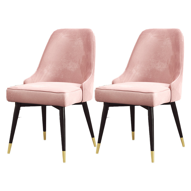 Nordic Style Dining Chair Kitchen Armless Chair with Metal Legs Pink 2 Piece Set Black Gold Clearhalo ' kitchen&dining_furn' 'Dining Chairs' 'Dining Tables & Seating' 'dining_chair' 'furn' 'furn_dining_chair' 'Furniture' 'furniture_dining_chair' 'Kitchen & Dining Furniture' 'kitchen' 4413959