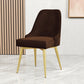 Nordic Style Dining Chair Kitchen Armless Chair with Metal Legs Brown 1 Piece Brass Gold Clearhalo ' kitchen&dining_furn' 'Dining Chairs' 'Dining Tables & Seating' 'dining_chair' 'furn' 'furn_dining_chair' 'Furniture' 'furniture_dining_chair' 'Kitchen & Dining Furniture' 'kitchen' 4413965