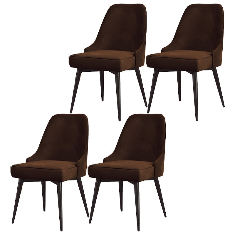 Nordic Style Dining Chair Kitchen Armless Chair with Metal Legs Brown 4 Piece Set Black Clearhalo ' kitchen&dining_furn' 'Dining Chairs' 'Dining Tables & Seating' 'dining_chair' 'furn' 'furn_dining_chair' 'Furniture' 'furniture_dining_chair' 'Kitchen & Dining Furniture' 'kitchen' 4413970